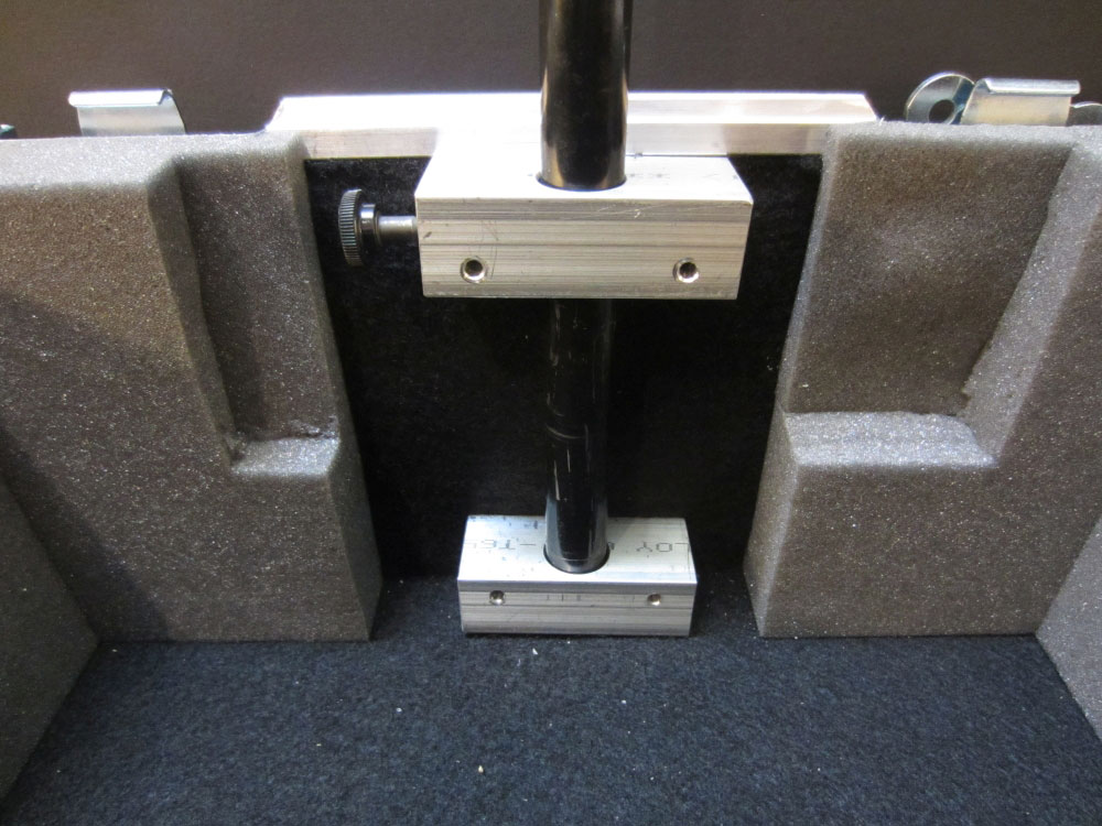 Mast secures in blocks